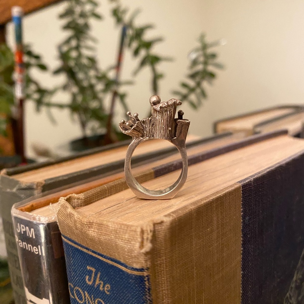 Amazing Handmade Sterling Silver Cast Ring